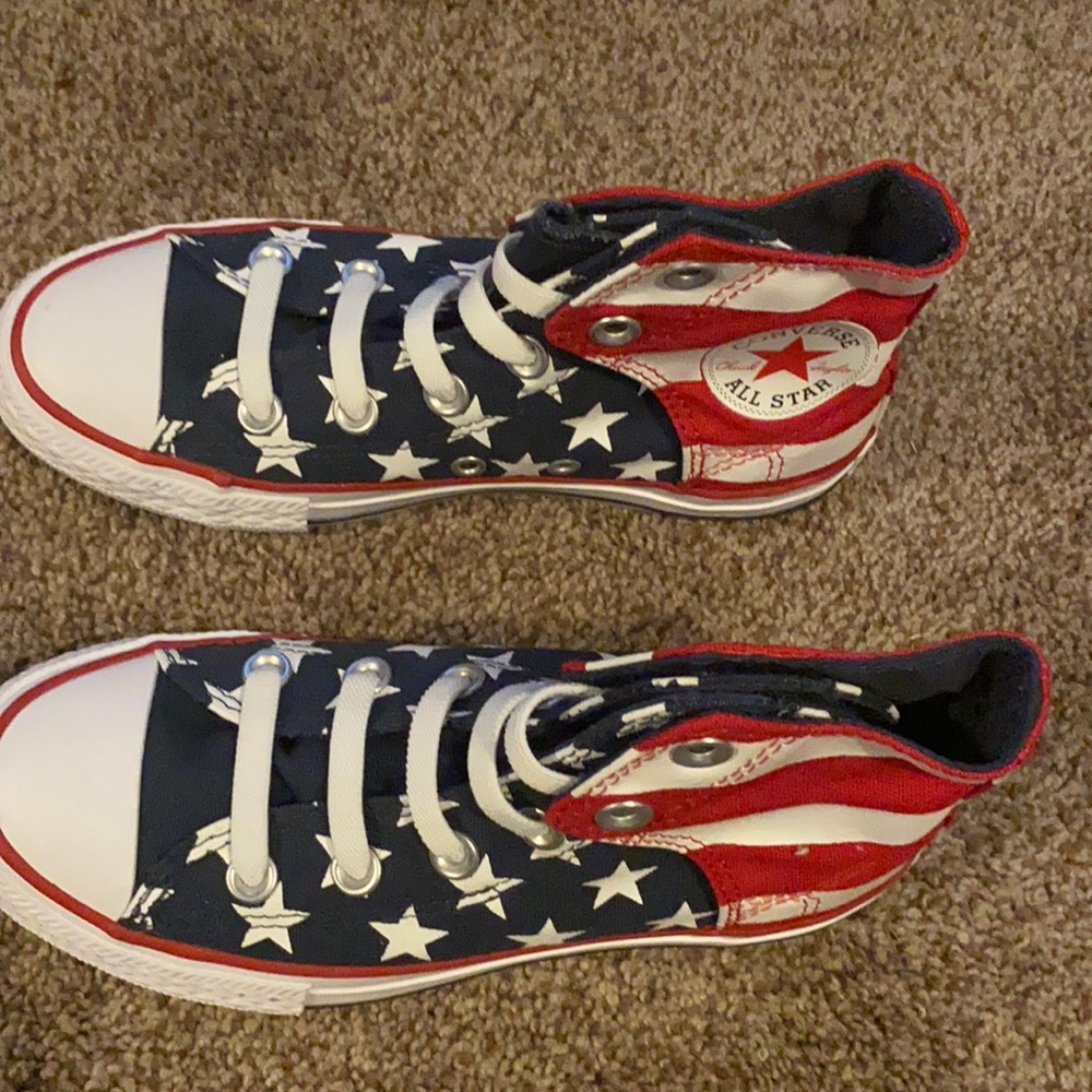 Red/White/Blue Kids Converse